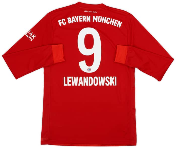 2019-20 Bayern Munich Home L/S Shirt Lewandowski #9 - 9/10 - (S)