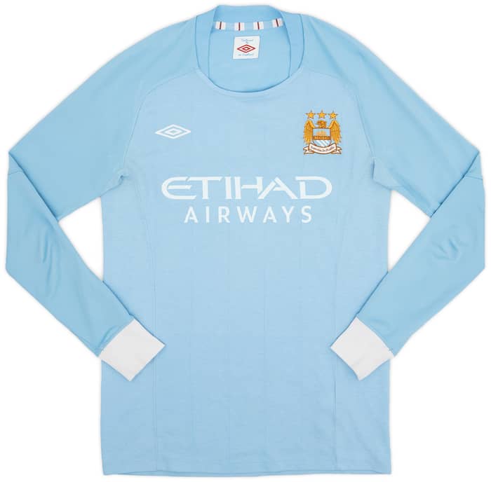 2010-11 Manchester City Home L/S Shirt - 4/10 - (XL.Boys)