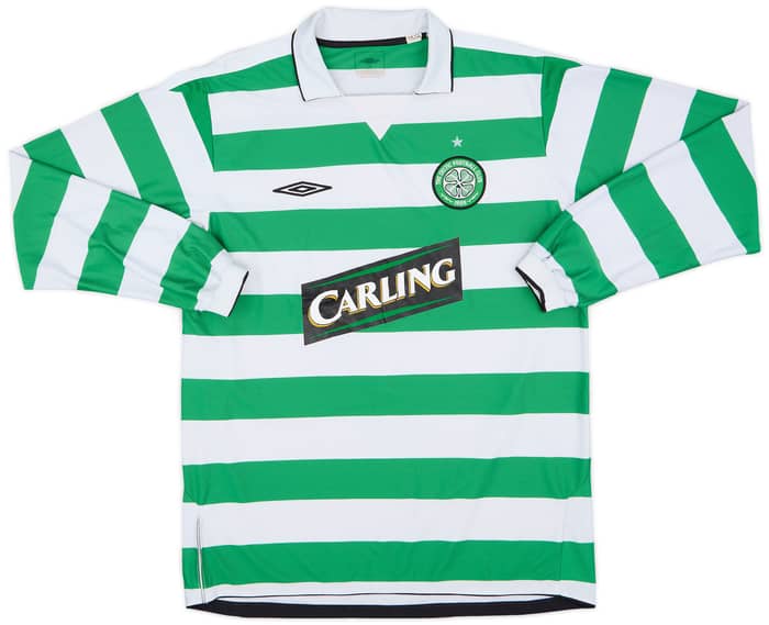 2004-05 Celtic Home L/S Shirt Juninho #7 - 8/10 - (L)