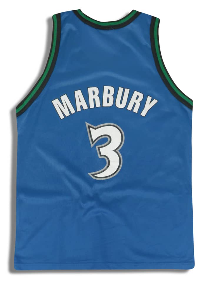 1996-99 Minnesota Timberwolves Marbury #3 Champion Jersey (Away) S