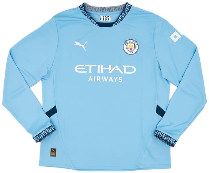 2024-25 Manchester City Home L/S Shirt Haaland #9 - 9/10 - (XL)