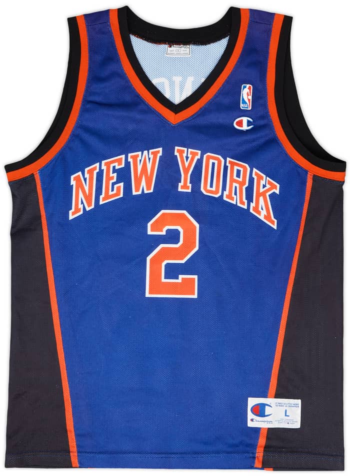 1997-01 New York Knicks Johnson #2 Champion Away Jersey - 8/10 - (L)