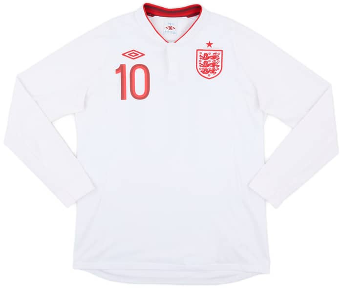 2012-13 England Home L/S Shirt Rooney #10 - 9/10 - (L)
