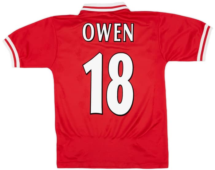 1996-98 Liverpool Home Shirt Owen #18 - 8/10 - (Y)