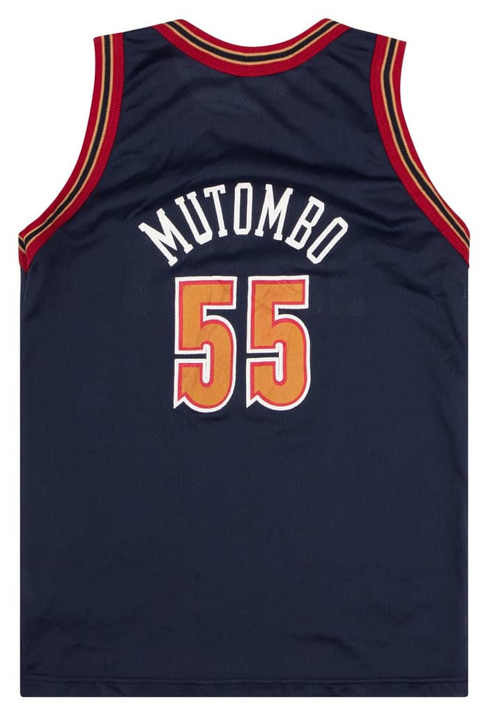 1995-96 Denver Nuggets Mutombo #55 Champion Jersey (Away) Y