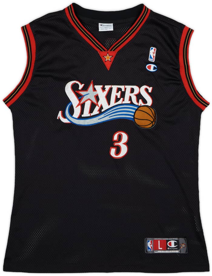 2000-06 Philadelphia 76ers Iverson #3 Champion Authentic Away Jersey - 5/10 - (L)