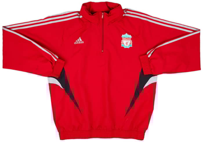 2008-09 Liverpool adidas 1/4 Zip Hooded Rain Jacket - 6/10 - (L)