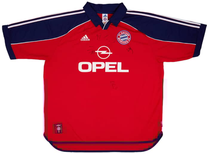 1999-01 Bayern Munich Squad Signed Home Shirt Jancker #19 - 8/10 - (XXL)