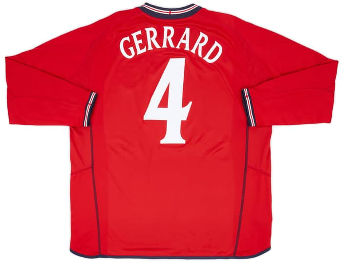 2002-04 England Away L/S Shirt Gerrard #4 - 8/10 - (XXL)