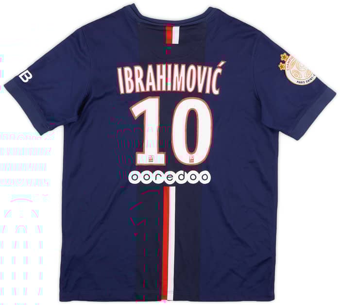 2014-15 Paris Saint-Germain Home Shirt Ibrahimovic #10 - 7/10 - (XL.Boys)