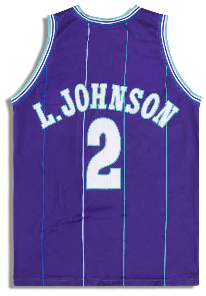 1995-96 Charlotte Hornets Johnson #2 Champion Jersey (Alternate) L