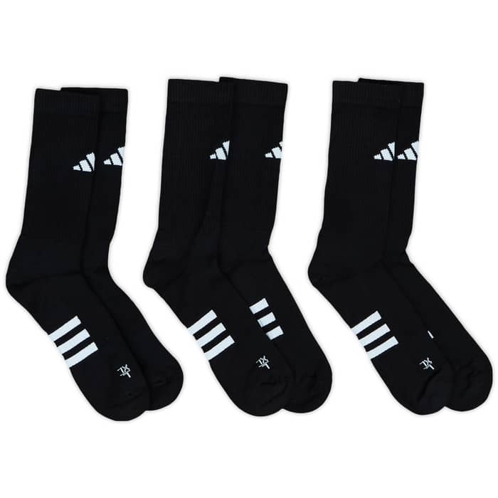 2024-25 adidas Training Crew Socks - Pack of 3 Pairs - (UK 10.5-12)
