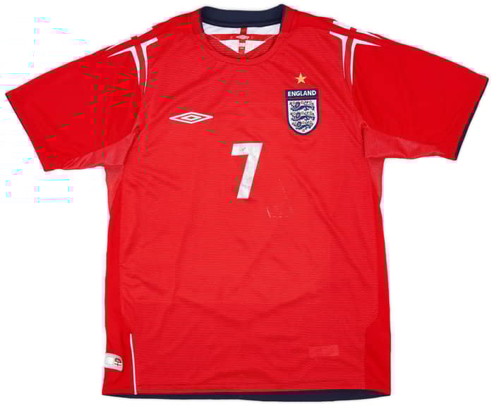 2004-06 England Away Shirt Beckham #7 - 6/10 - (M)