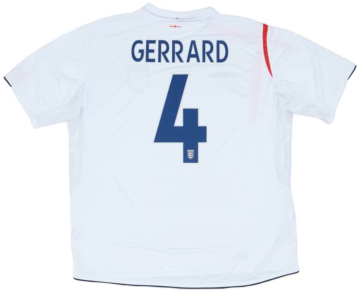 2005-07 England Home Shirt Gerrard #4 - 7/10 - (3XL)