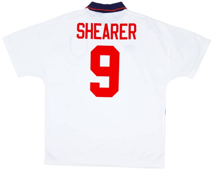 1993-95 England Home Shirt Shearer #9 - 9/10 - (XL)