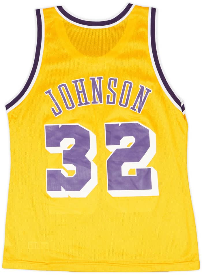 1996 LA Lakers Johnson #32 Champion Home Jersey - 8/10 - (M)