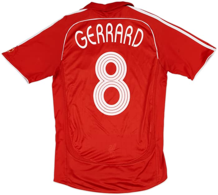 2006-08 Liverpool Home Shirt Gerrard #8 - 6/10 - (XL.Boys)