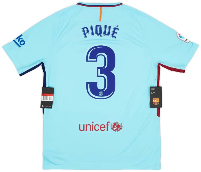2017-18 Barcelona Away Shirt Pique #3