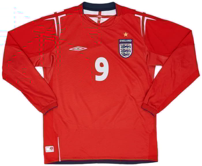 2004-06 England Away L/S Shirt Rooney #9 - 8/10 - (S)
