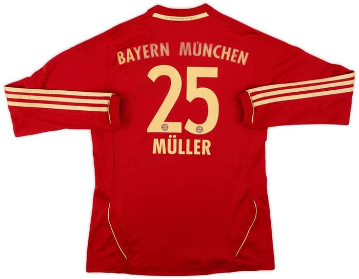 2011-13 Bayern Munich Home L/S Shirt Muller #25 - 5/10 - (L.Boys)