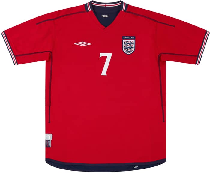 2002-04 England Away Shirt Beckham #7