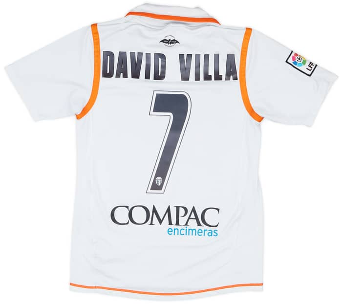 2007-08 Valencia Home Shirt David Villa #7 - 8/10 - (S)