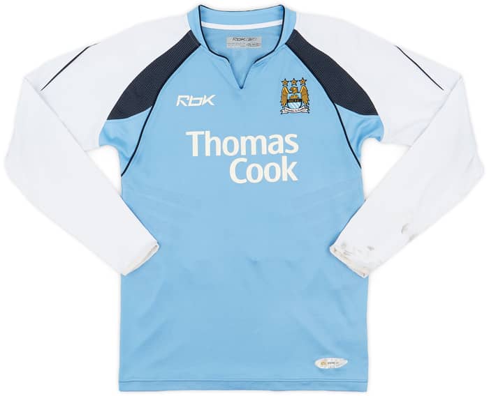 2006-07 Manchester City Home L/S Shirt Beasley #24 - 5/10 - (S)