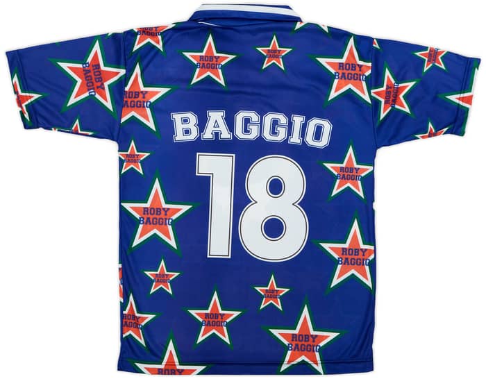 1996 Italy Graphic Shirt Baggio #18 - 9/10 - (L/XL)