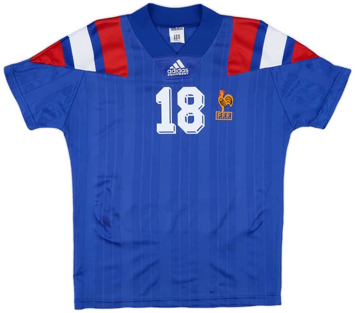 1992-94 France Home Shirt Cantona #18 - 8/10 - (S)