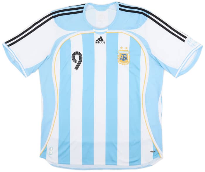 2005-07 Argentina Home Shirt Crespo #9 - 7/10 - (XXL)