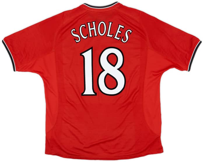 2000-02 Manchester United Home Shirt Scholes #18 - 5/10 - (XXL)