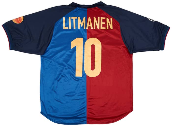 1999-00 Barcelona Match Issue Champions League Home Shirt Litmanen #10