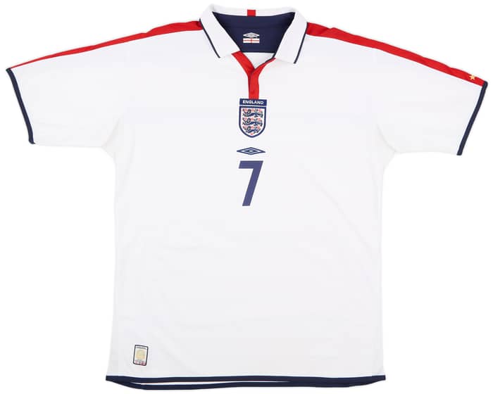 2003-05 England Home Shirt Beckham #7 - 6/10 - (XL)