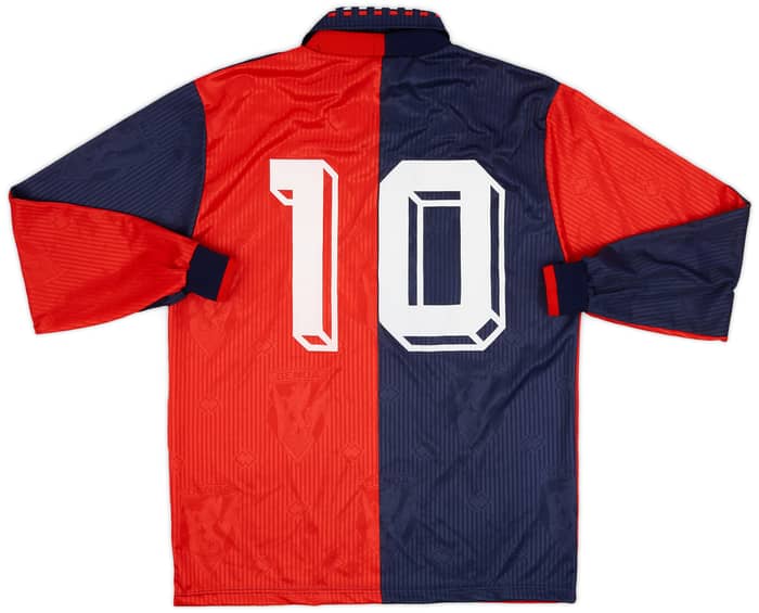 1991-92 Genoa Home L/S Shirt #10 - 7/10 - (L)
