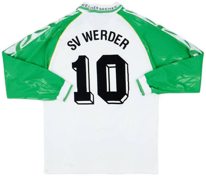 1995-96 Werder Bremen Home L/S Shirt #10 - 7/10 - (S)