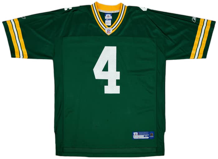 2005-06 Green Bay Packers Favre #4 Reebok On Field Home Jersey - 9/10 - (XL)