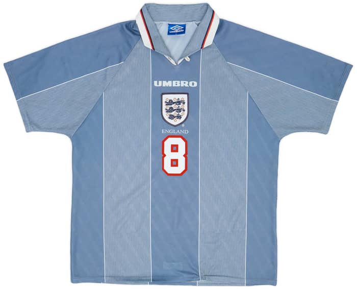 1996-97 England Away Shirt Gascoigne #8 - 5/10 - (XL)
