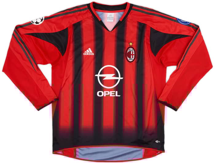 2004-05 AC Milan Home L/S Shirt Nesta #13 - 8/10 - (M)