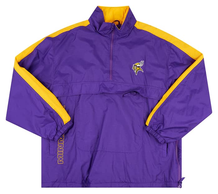 1990s Minnesota Vikings Logo Athletic 1/2 Zip Rain Coat XL