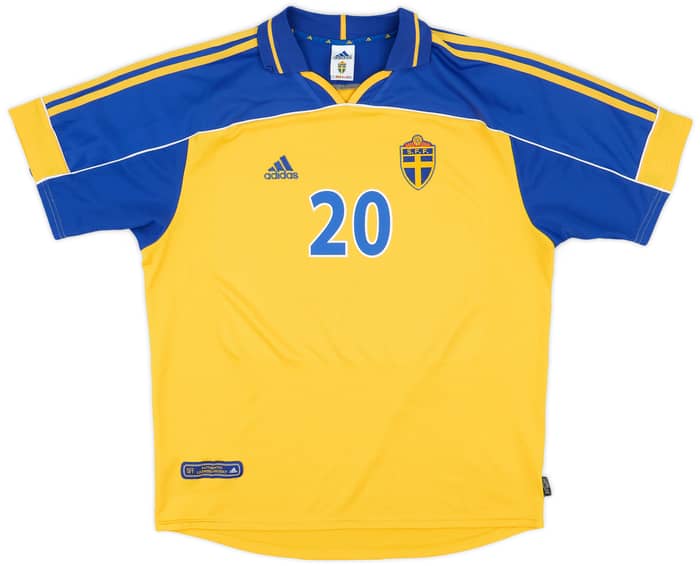 2000-02 Sweden Home Shirt Larsson #20 - 8/10 - (XL)