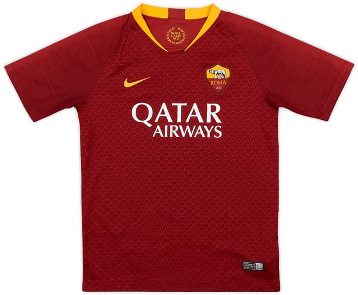 2018-19 Roma Home Shirt Schick #14 - 9/10 - (M.Boys)