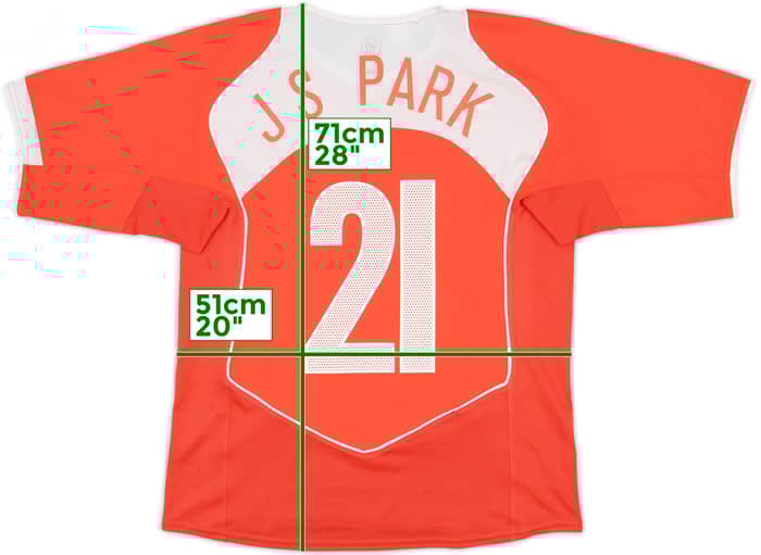 2004-06 South Korea Home Shirt J S Park #21 - 8/10 - (M)