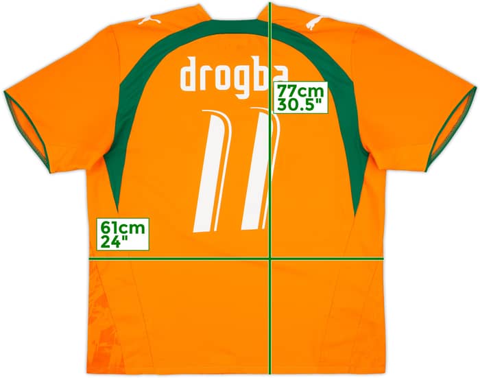 2006-07 Ivory Coast Home Shirt Drogba #11 - 10/10 - (XL)