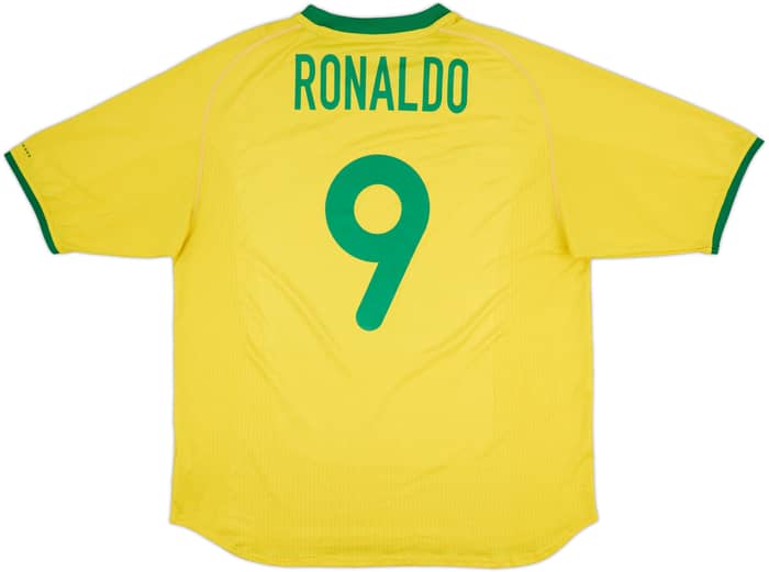 2000-02 Brazil Home Shirt Ronaldo #9 - 7/10 - (XL)