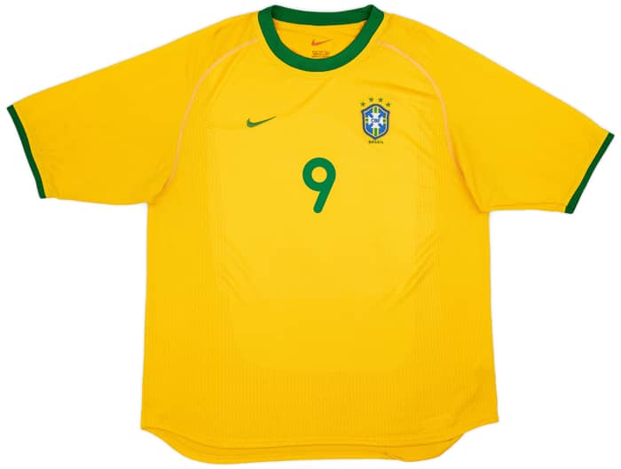 2000-02 Brazil Home Shirt Ronaldo #9 - 7/10 - (XL)