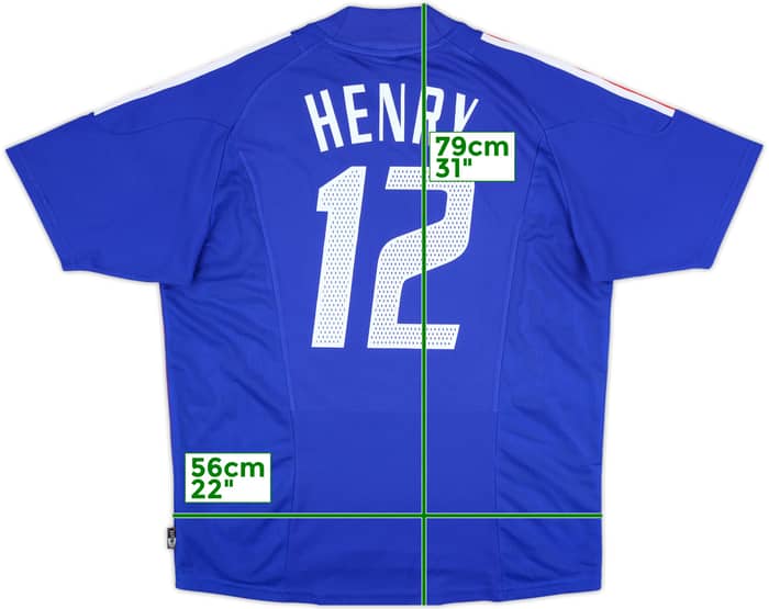 2002-04 France Home Shirt Henry #12 - 8/10 - (L)