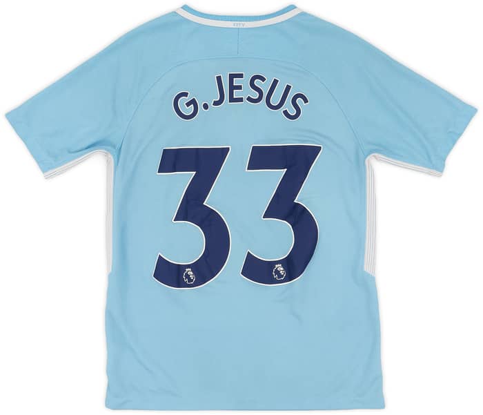 2017-18 Manchester City Home Shirt G. Jesus #33 - 4/10 - (XL.Boys)
