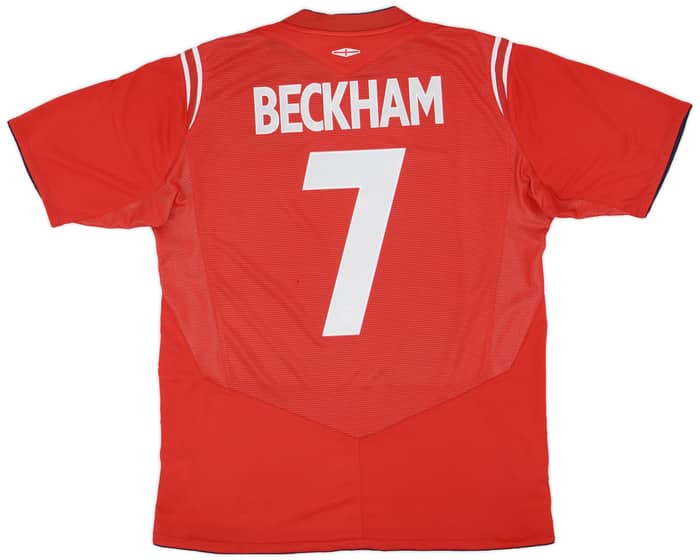 2004-06 England Away Shirt Beckham #7 - 6/10 - (L)