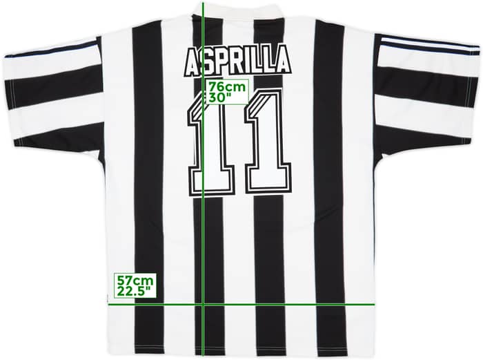 1995-97 Newcastle Home Shirt Asprilla #11 - 6/10 - (XXL)