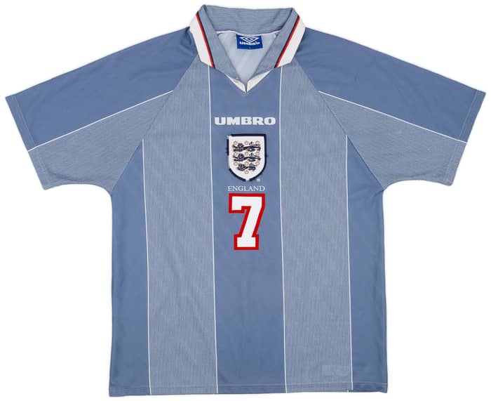 1996-97 England Away Shirt Beckham #7 - 5/10 - (L)